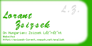 lorant zsizsek business card